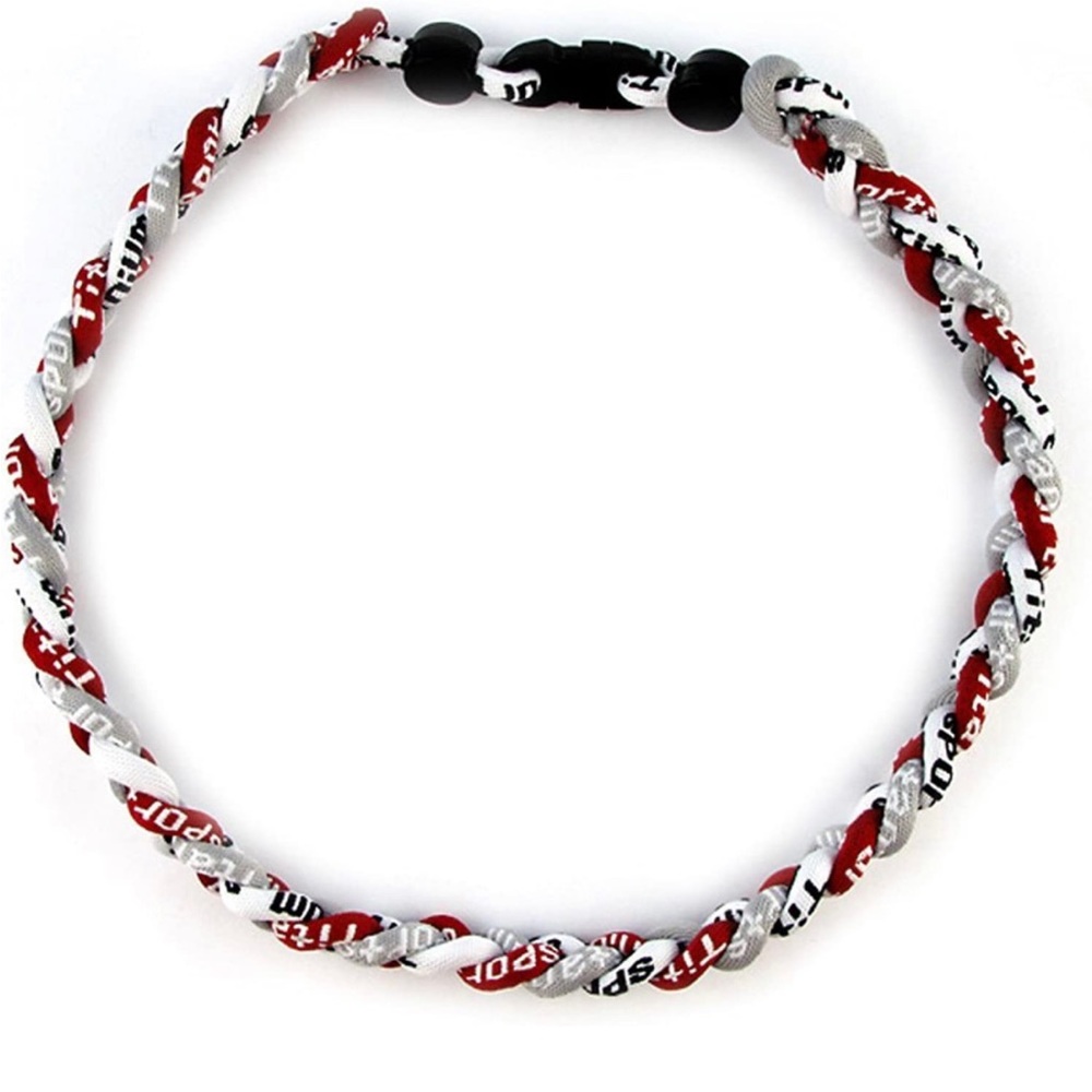 Dark red/grey/black braided 18 inch necklace